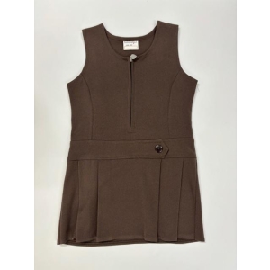 BROWN STRETCH PINAFORE, Generic Schoolwear, UNIFORM