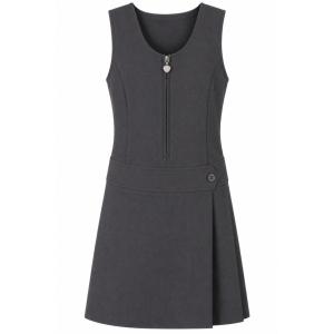 GREY STRETCH PINAFORE, GIRLS, UNIFORM, Generic Schoolwear