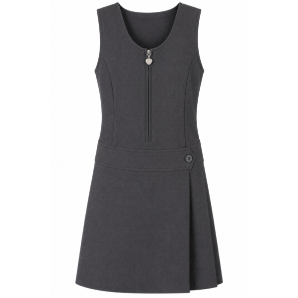 GREY STRETCH PINAFORE, GIRLS, UNIFORM, Generic Schoolwear